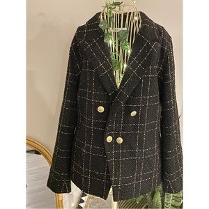 Tweed Double Breasted Blazer